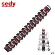 15 Wrench Magnetic Spanner Holder Rack Tool Screwdriver Organizer Aluminum Black
