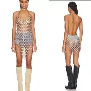 Kelsey Randall x REVOLVE Kelsey Chainmail Dress Pink / Gold One Size NWT