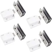 UFURMATE Glass Door Magnetic Catch Latch Closures, 4Set Push Open Adjustable Frameless Single Glass Door Magnetic Touch Latchs with Cabinet Clamp, Fit for 8-10mm Glass Door