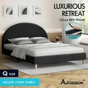ALFORDSON Bed Frame Queen Size Mattress Base Platform Fabric Charcoal CALLA