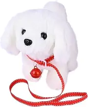 WorWoder Plush Teddy Toy Puppy Electronic Interactive Pet Dog - Walking, Barking, Tail Wagging, Stretching Companion Animal for Kids (Bichon Frise)