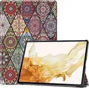 [Gylint] Case for Samsung Galaxy Tab S10+ Plus/ S9 FE+ / S9+ Plus 12.4 inch with S Pen Holder, Folding Folio Ultra-Thin Lightweight Tri-Fold Stand Cover with Auto Wake/Sleep Mandala
