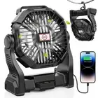 DOWILLDO Camping Fan with LED Lantern, 10400mAh Portable Rechargeable Battery...