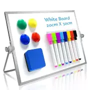 OWill Dry Erase White Board, 8” X 12” Small Whiteboard with Stand, Mini White...