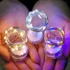 Battery Operated LED Lights Starry String Lights Silver Copper Wire for Home