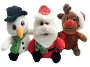 Santa Claus Snowman Reindeer Plush Stuffed Soft Toy Christmas Gift Kids Xmas New