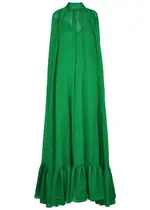 Alice + Olivia Lanelle Cape-effect Chiffon Maxi Dress - Green - S (UK8-10 / S) S (UK8-10 / S)