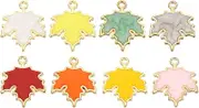 uxcell Maple Leaf Pendants, 40 Pack Enamel Tree Leaf Beads Metal Leaves Charm for Jewelry Making Bracelet Necklace Earring Keychain 8 Colors