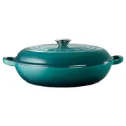 Baccarat Le Connoisseur Cast Iron French Saute Pan 31cm Teal - Robins Kitchen