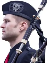 Claymore Black Glengarry Hat, Traditional Scottish Plain Black Millitary Cap