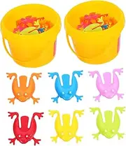 ERINGOGO 24Pcs Bouncing Frog Pressing Jumping Frogs for Fine Motor Skill Development Fun Indoor for Kindergarten and Early Education
