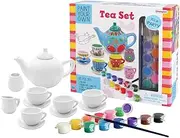 Kaper Kidz Paint Your OWN Ceramic Tea Set Craft Kit : Design and Paint Your Own Mini Ceramic Tea Set