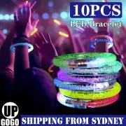 10pcs LED Bracelet Bubble Colour Changing Bangle Party Luminous Glow in the dark