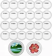 24Pcs Acrylic Design Button Badge,2.3 Inch Clear Plastic Craft Button with Pin, Button Pin Badges Kit for DIY Craft Supplies