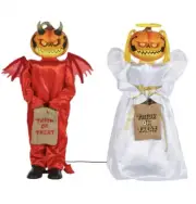 Home Depot 3 ft. Animated LED Interactive Devil and Angel Pumpkin Twins