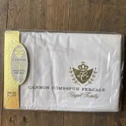 Vintage NEW Cannon Royal Family Combspun Percale Double Bed -FITTED Sheet 81x108