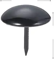 qwmvhfg， 10-100pcs Black Upholstery Nails Round Head Metal Pushpins Vintage Tacks Stud Jewelry Case Wine Box Sofa Decor 5/7/9/11/19x17mm-9x17mm 20p(19x20mm 10pcs)