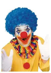 Blue Afro Clown Wig