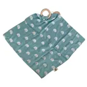 Bamboo + Cotton Muslin Security Blanket - Shell Print - Ocean - O.B. Designs in Ocean