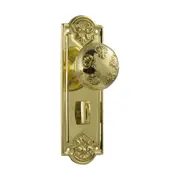 1053P Door Knob Nouveau Privacy Pair Polished Brass H188xW58xP60mm