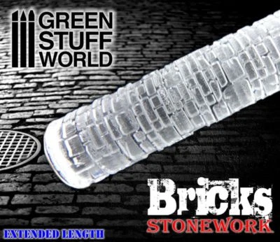 Rolling Pin - BRICKS Texture roller miniature bases terrain for wargames dnd aos