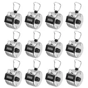 12Pcs Clicker Counter, 4 Digit Mechanical Handheld Tally Click Counter Silver