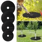 5Pcs Non-Woven Tree Mulch Ring Protector Mat Weeding Barrier