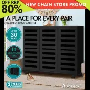 ALFORDSON Shoe Cabinet Organiser Storage Rack Drawer Shelf 30 pairs Black
