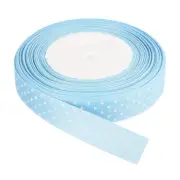 Grosgrain Ribbons 25 Yards 3/4 Inch Light Blue with White Dots Ribbon Bow