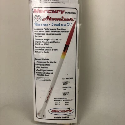 Flying Model Rocket Kit - OOP Mercury Engineering 'Atomizer'