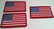 3 UNITED STATES Flag Military Patch W/ VELCRO® Brand Fastener Red Border #45
