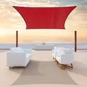 Sun Shade Sail Rectangle Canopy Fabric Cloth Screen, Water 14' x 20' Red