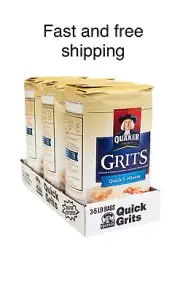 Quaker Quick 5-Minute Grits Smooth & Creamy Texture ( 3 packs )total 15 LB