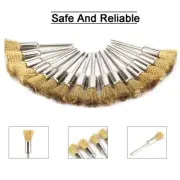 10Pcs 6mm Copper wire brush Polishing Brush 3mm Shank for Dremel Rotary Tool