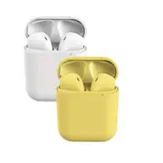 2 Packs Wireless Earbuds inPods 12 Touch Control Bluetooth 5.0 Earbuds Earphone with Storage Case-Yellow&White
