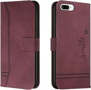 Compatible with iPhone 6S Plus/iPhone 6 Plus (5.5 Inch) Case, Premium Mobile Phone Case Leather Folding Protective Case Wallet with Wallet [Stand Function] Cover Flip Case Flip Case (Red)