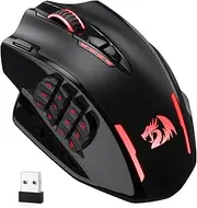 Redragon M913 Impact Elite Wireless Gaming Mouse, 16000 DPI Wired/Wireless RGB Mouse with 20 Programmable Buttons, 45 Hours Battery Operated and Optical Pro Sensor, 12 Side Buttons MMO Mouse
