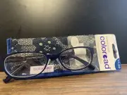 Foster Grant Coloread Reading Glasses Crystal Vision Posh Blue Crystals +1.50