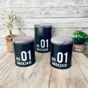 NWT Daiso 3 Pcs No. 01 3MOK2410 Dark Grey Metal Canister Set Reclaimed Wood Lid