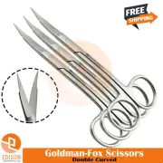 Set Of 3 Goldman Fox Scissors Double Curved 13cm Dental Surgical Micro Shears