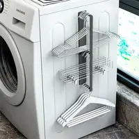 在飛比找momo購物網優惠-【fioJa 費歐家】大號 磁吸款洗衣機側邊 磁吸曬衣架(壁