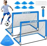 Kids Soccer Goal for Backyard Set - 2 Toddler Soccer Nets Training Equipment, Soccer Ball, Pop Up Portable Soccer Set for Kids and Youth Games and Training Goals