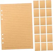 KALLORY 80 Sheets Refillable Binder Paper Inserts Kraft Loose Leaf College Ruled Journal Fillers for Notebooks and Planners Portable Vintage Design
