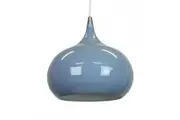 Kirby Inverted Bowl Metal Cord Drop Pendant Light Lamp - Pigeon Blue.