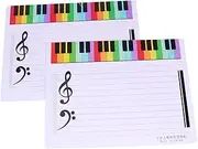 KALLORY Erasable Whiteboard Music Teaching Practice Boards 2 Pack Lined Magnetic Writing Board