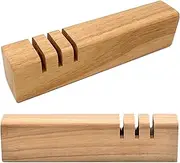 3-Stage Knife Sharpener,Solid Wood Knife Sharpening Tool,Multifunctional Sharpening and Polishing Kitchen Rolling Knife Sharpener,Kitchen Tools & Camping Accessories (Beige)