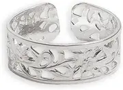 [TOE RINGS & THINGS] Toe Ring | Calypso Wide .925 Sterling Silver Adjustable Ring | Attire for Your Toes | Made in The USA, Metal, No Gemstone