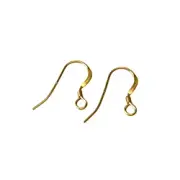Hammered Ear Wire, 16Pcs., 14K Real Gold Filled Ear Wire, Flat Ear Wire w/Coil,