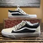 Men’s Size 10 VANS Birch Black Canvas Cream Off White Old Skool Sk8