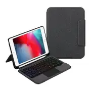 For iPad mini 4/mini (2019) 7.9 inch Backlight Touchpad Keyboard Integrated Genuine Cow Leather Stand Tablet Case